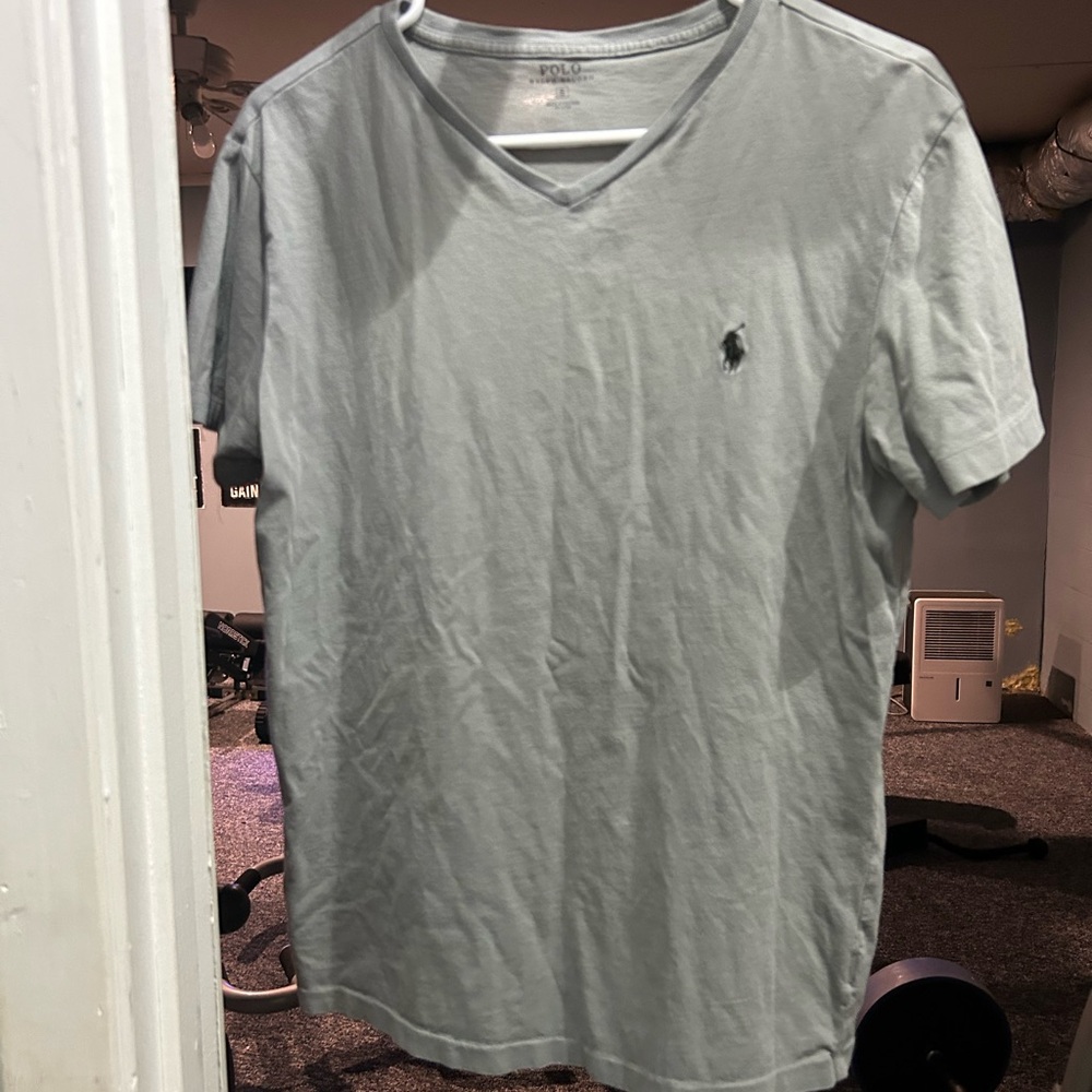 Polo by Ralph Lauren Men's Gray V-Neck Shirt